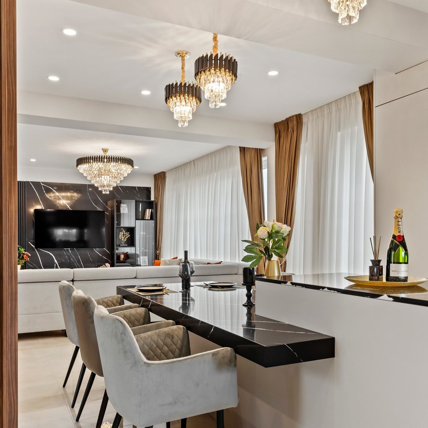 Blat Bucatarie quartz Marquina Thiera – Tunari — imaginea 7