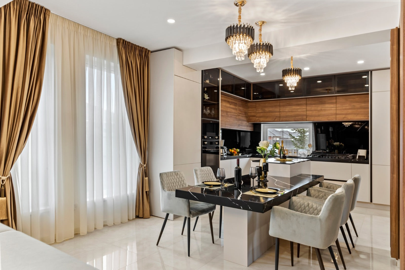 Blat Bucatarie quartz Marquina Thiera – Tunari — imaginea 9