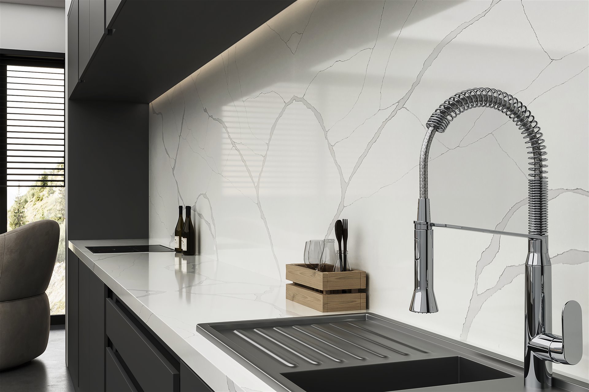 Blat de bucatarie QUARTZ 7134 CALACATTA ALDEON